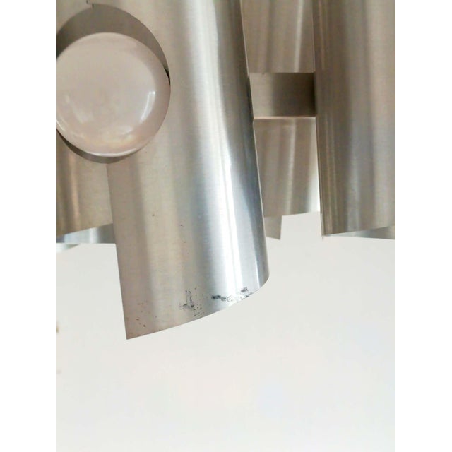 Silver Vintage Space Age Hanging Light in Aluminium by Polam Bielsko, 1970 For Sale - Image 8 of 15