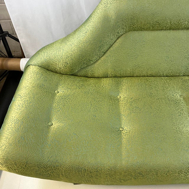 1960s Vintage Italian Luigi Tiengo Gondola Sofa, Scalamandre Starburst Silk Embroidered Upholstery For Sale - Image 10 of 15