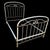 Antique Wrought Iron and White Brass Bed, 1900 For Sale - Image 3 of 16