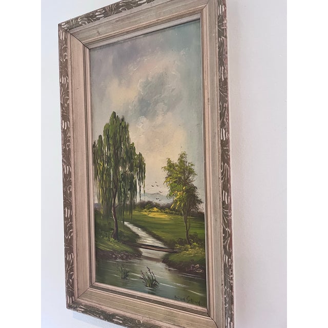 Vintage Signed Landscape Oil Painting on Board, Circa 1960s For Sale - Image 4 of 8