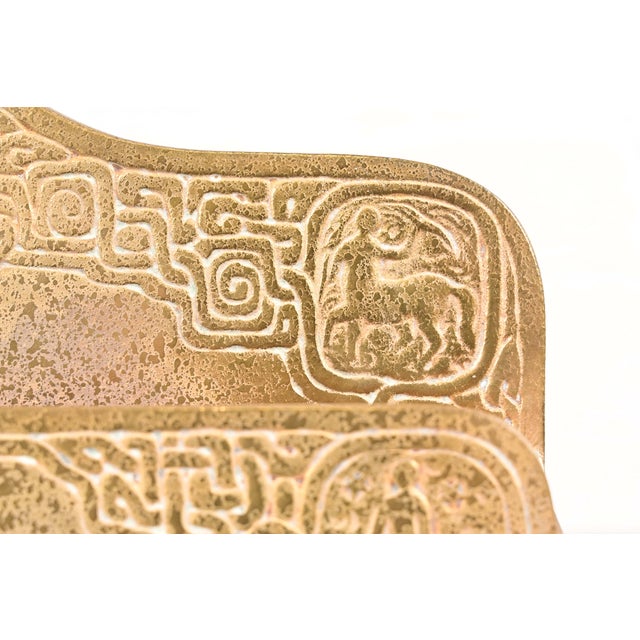 Bronze Tiffany Studios New York Zodiac Pattern Bronze Doré Letter Rack For Sale - Image 8 of 17