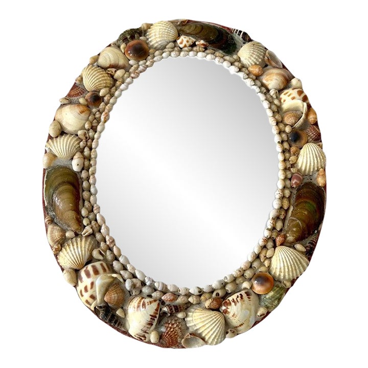 Small Oval Mirror with Shell Encrusted Frame Chairish