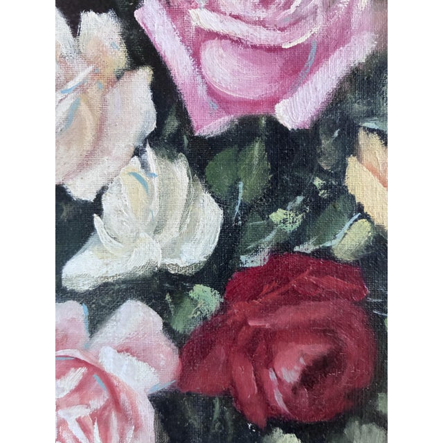 Still Life with Roses, Oil Painting, Framed For Sale - Image 6 of 12