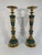A stunning pair of Mid Century Brass and Marble 18.5" Candle Holders. Circa 1950s. These gorgeous well crafted candle...