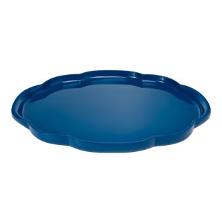 Oval Tray in Blue - John Derian for The Lacquer Company For Sale