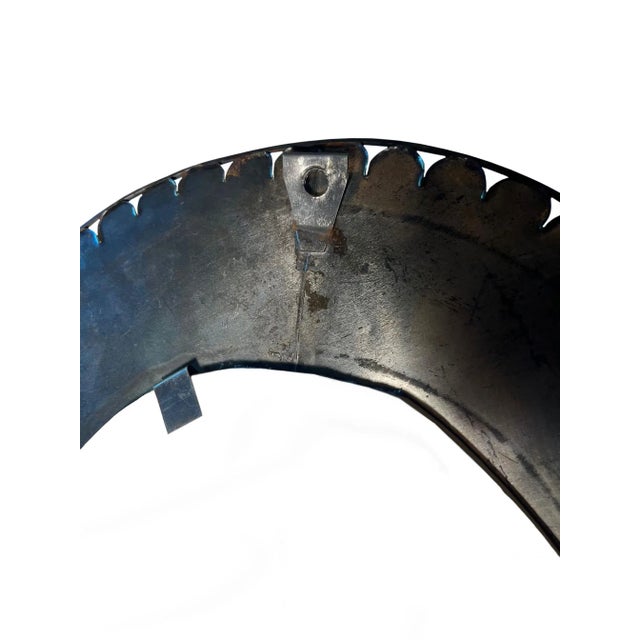 Gray Early 20th Century Metal Framed Blue Damask Hanging Wall Ornaments - a Pair For Sale - Image 8 of 8