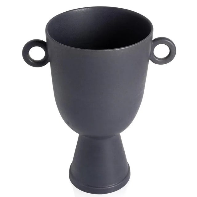 Black Four Hands Anillo Wide Vase, Matte Black For Sale - Image 8 of 10
