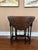 English Petite Antique English Side Sofa Table Barley Twist Drop Leaf Gateleg Carved Oak For Sale - Image 3 of 18