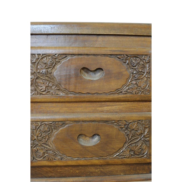 Brown Vintage Carved Solid Walnut Desk For Sale - Image 8 of 17