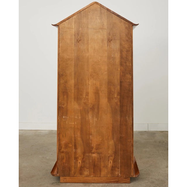 Midcentury Modern Hardwood Pagoda Form Dry Bar Cabinet For Sale - Image 12 of 12