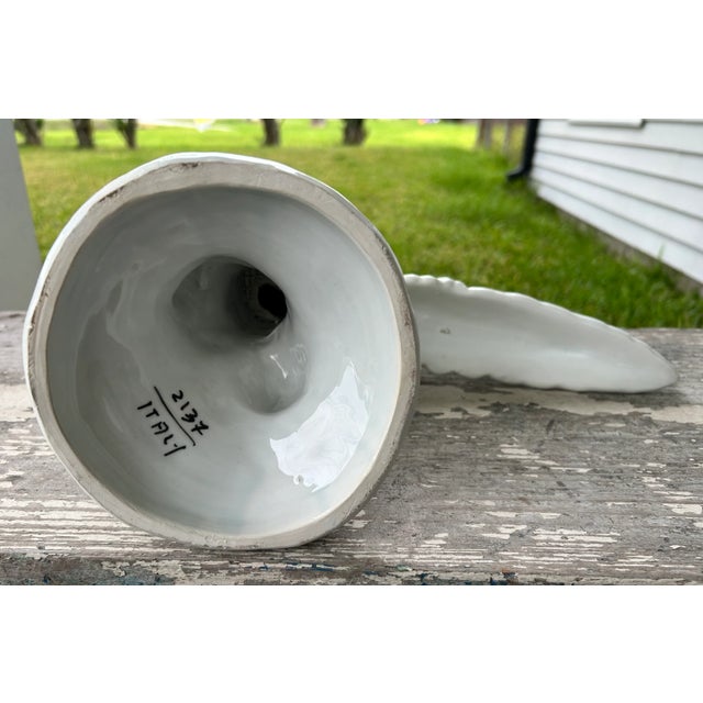 Vintage Circa 1960 Italian Mid Century Modern White Ceramic Pheasant Sculptures - A Pair For Sale - Image 10 of 11