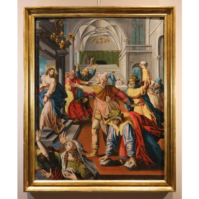 Maarten de vos (antwerp, 1532 - 1603) workshop christ expelled from the temple of jerusalem (or, the stoning of christ)...