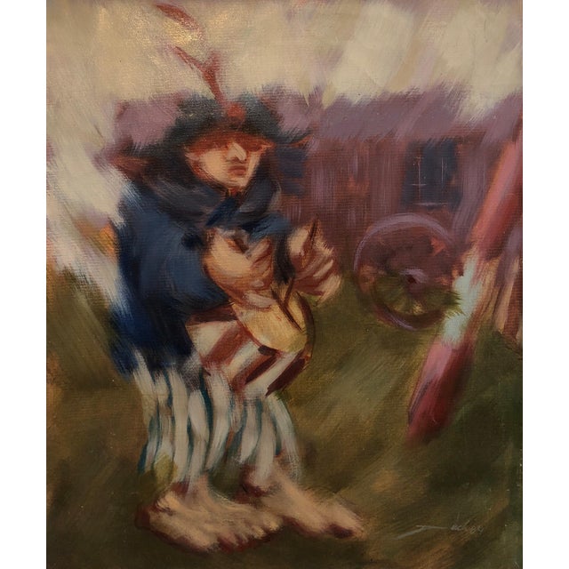 Mid 20th Century Artur Duch, Spanish Catalan Modernist Oil Painting Drummer Boy Figurative Abstraction, 1984 For Sale - Image 5 of 5