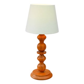 Large Vintage Pine Table Lamp from Markslöjd, 1970s For Sale
