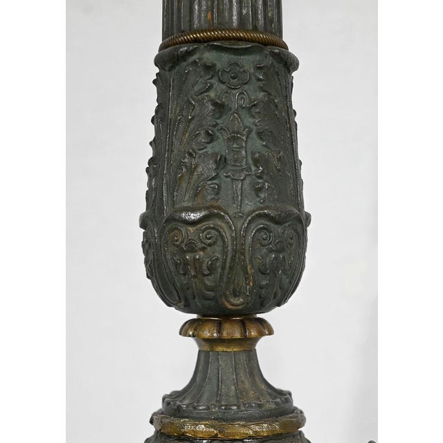 Metal Early 19th Century Restoration Period Bronze Candlesticks, Set of 2 For Sale - Image 7 of 17