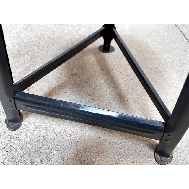 Industrial Atelier Stool with Steel Frame and Plywood Seat, Germany, 1920s For Sale - Image 6 of 13