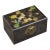 Vintage Chinese Zitan Wood Box With Gold Painted Bird & Gemstone Inlay - Chinoiserie Jewelry Box For Sale