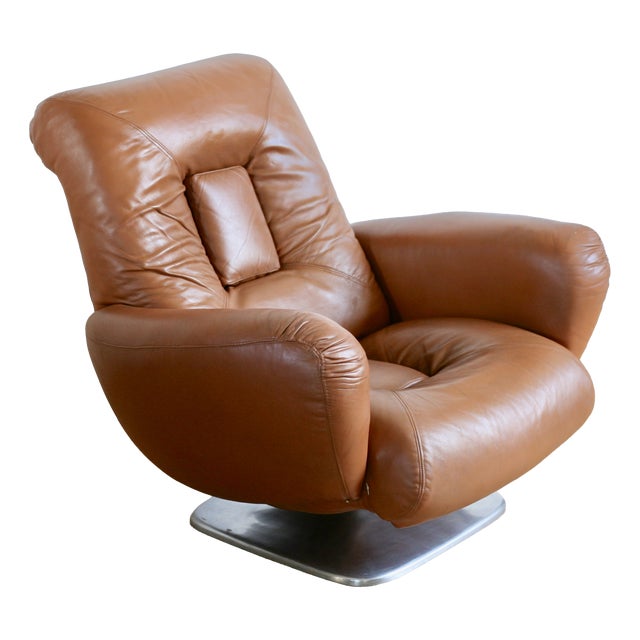 Space Age Chair in Leather by Jean Prévost, 1970s For Sale