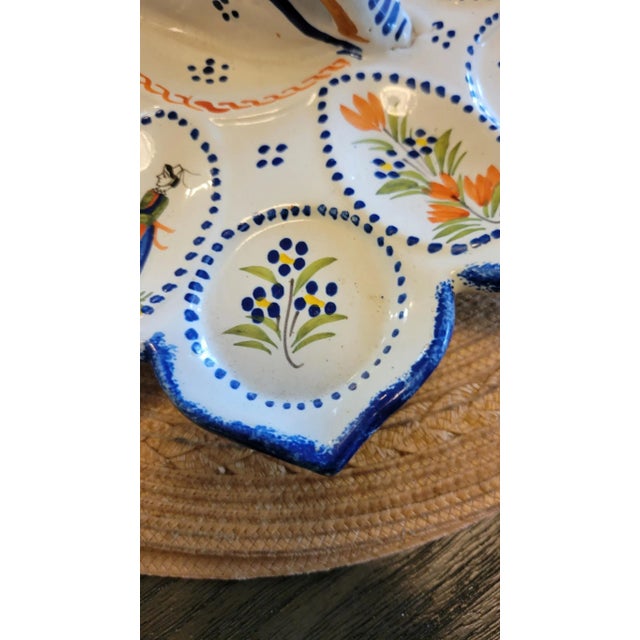 Classic Henri Quimper oyster platter. Charming piece that can be placed decoratively in your home, OR. Actually put to use...