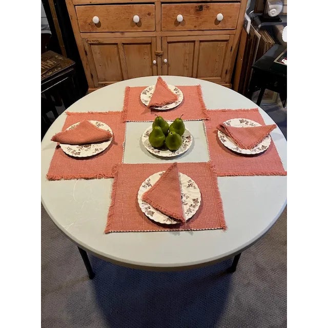 Textile Vintage Woven Placemats & Matching Linen Napkins-Set of 20 For Sale - Image 7 of 12