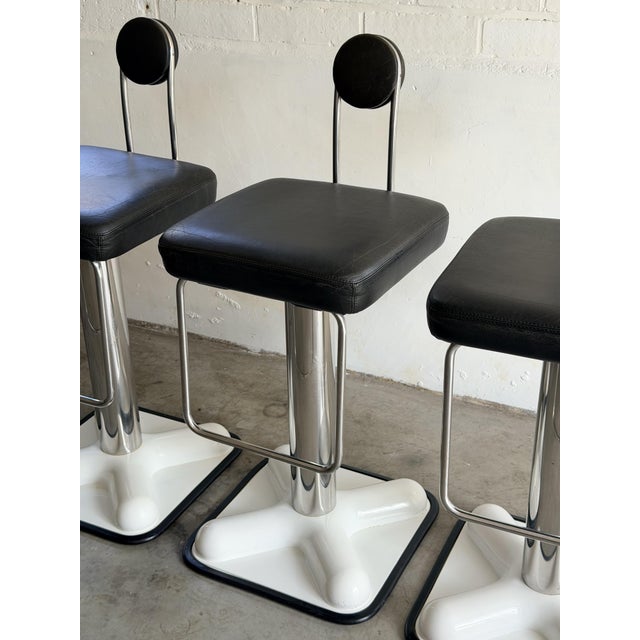Zanotta Birillo Bar Stools by Joe Colombo for Zanotta, Italy, 1971, Set of 3 For Sale - Image 4 of 11