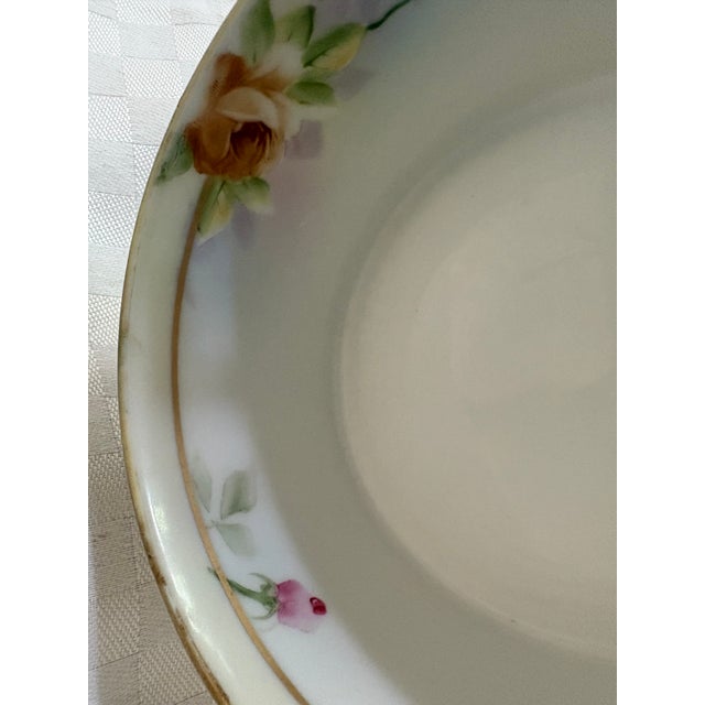 Ivory Antique Hand Painted Porcelain Butter Tub For Sale - Image 8 of 12