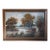 Mid 20th Century B. M. Brown Signed Autumn Cottage Landscape Oil Painting in Wide Gilt Frame For Sale