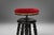 Mid-Century Modern Art Deco Piano Stool in Black Lacquered Wood with Red Velvet, 1920s For Sale - Image 3 of 12