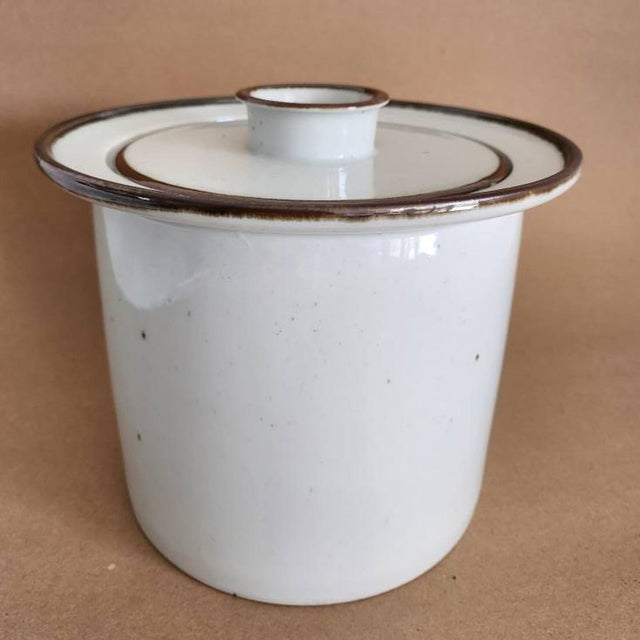 Offered is a rare Dansk Brown Mist 3.25" Quart ceramic stoneware Deep Round Casserole with lid, made in Denmark. The...