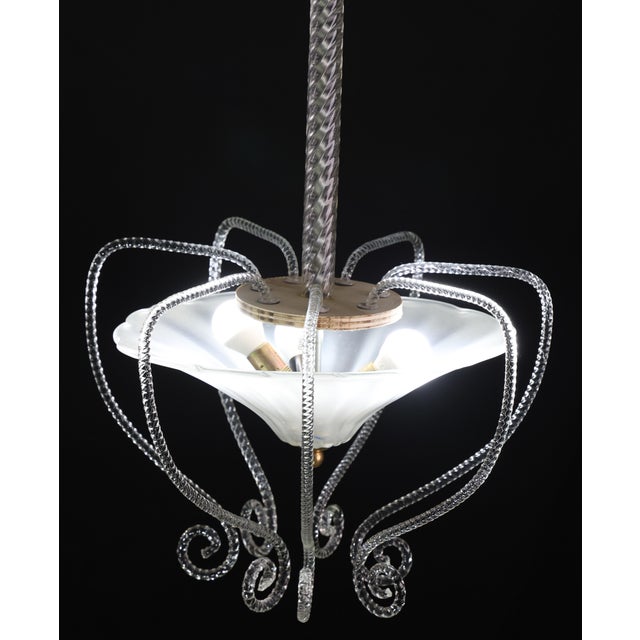Glass 1950s Art Decò Barovier E Toso "Fountain" Murano Glass Chandelier For Sale - Image 7 of 16
