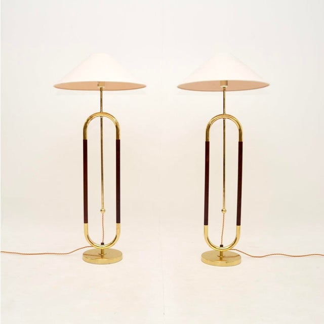 Vintage Swedish Brass and Birch Floor Lamps attributed to Bergboms, 1970s, Set of 2 For Sale - Image 11 of 11