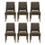 Bernhardt Bernhardt Set of Six Transitional Walnut Dining Chairs With Charcoal Upholstery For Sale - Image 4 of 14