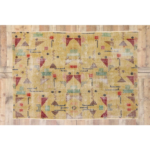 Zeki Muren Vintage Turkish Sivas Rug - 04'09 X 06'00 For Sale - Image 9 of 10