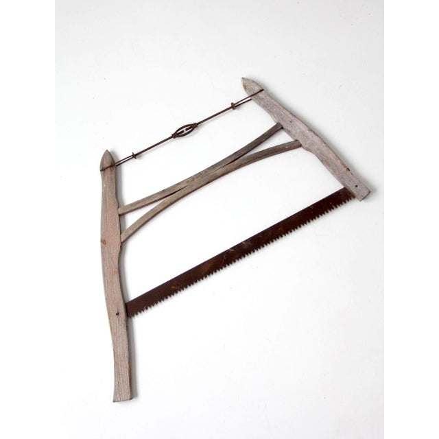 Farmhouse Antique Primitive Wooden Buck Saw For Sale - Image 3 of 12