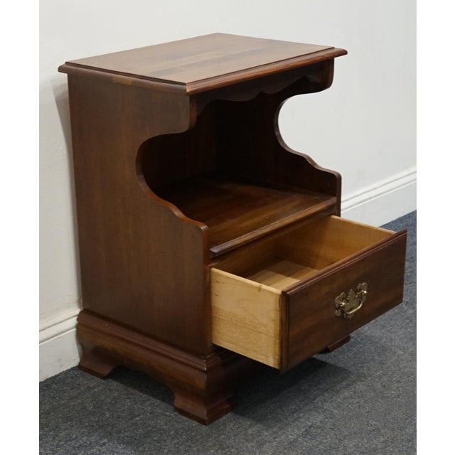 Cresent Furniture Solid Cherry Traditional Style 20" Open Cabinet Nightstand For Sale - Image 4 of 12