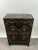 Vintage Asian Chinese Black Lacquered Cabinet or Chest with Hand-Painted Floral Motif: Vintage Asian black lacquered...