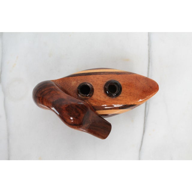 Late 20th Century Vintage Hand-Carved Wood Duck Pen or Pencil Holder For Sale - Image 5 of 12