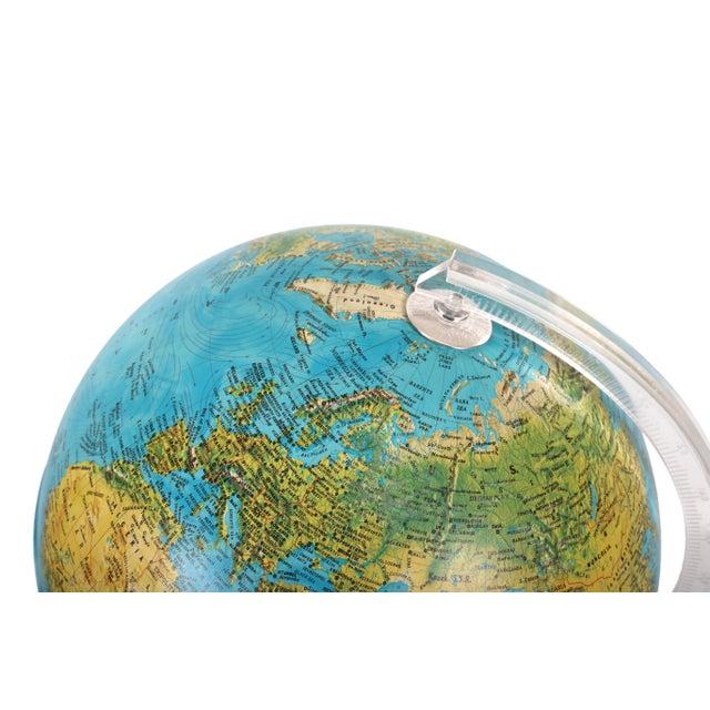 Industrial Vintage Italian Rand McNally Illuminated 12" Globe - Lights Up For Sale - Image 3 of 7