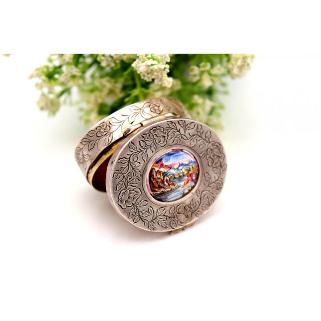 Silver Pill Box with Floral Motifs For Sale - Image 6 of 6