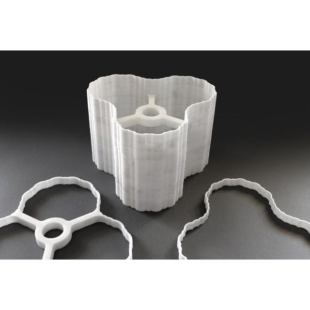 Stripes A7 Decorative Hanging Lamp in Afyon White Marble by Bufalini Marmi For Sale - Image 10 of 14