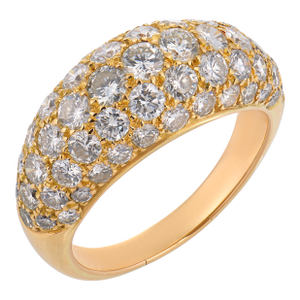Vintage 2.40 Carat Diamond 18k Yellow Gold Dome Ring, Size 7