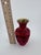 Paint 1950s Carved Chinese Cinnabar Lacquer Miniature Vase With Floral Motifs & Brass Rim For Sale - Image 7 of 7