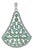 4.17 Carat Statement Emerald Pendant in 925 Silver With Sapphire Detailing For Sale