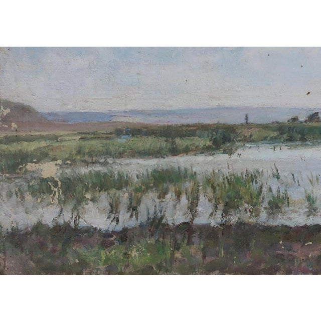 1970s Ukrainian Impressionism River Landscape Oil Painting, Sokolovsky, 1970s 34-48 For Sale - Image 5 of 6