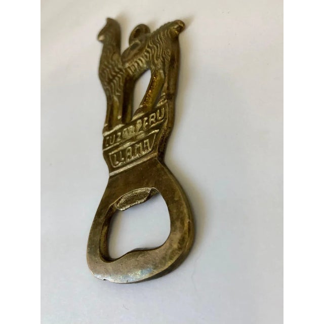 Traditional Vintage Cusco Peruvian Llama Brass Bottle Opener For Sale - Image 3 of 6