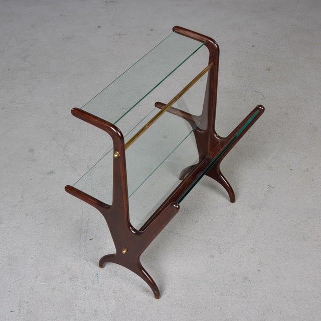 Mid Century Mahogany Magazine Holder Table With Brass Fittings For Sale - Image 12 of 12
