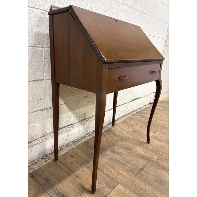 This is an absolutely beautiful antique French Louis XVI style secretary desk or slant or drop front desk. Some call it a...