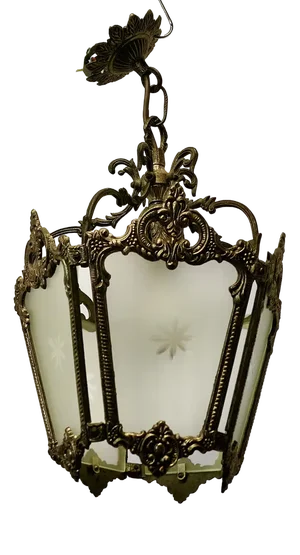 French Decorative Gilt Brass Lantern Pendant Light