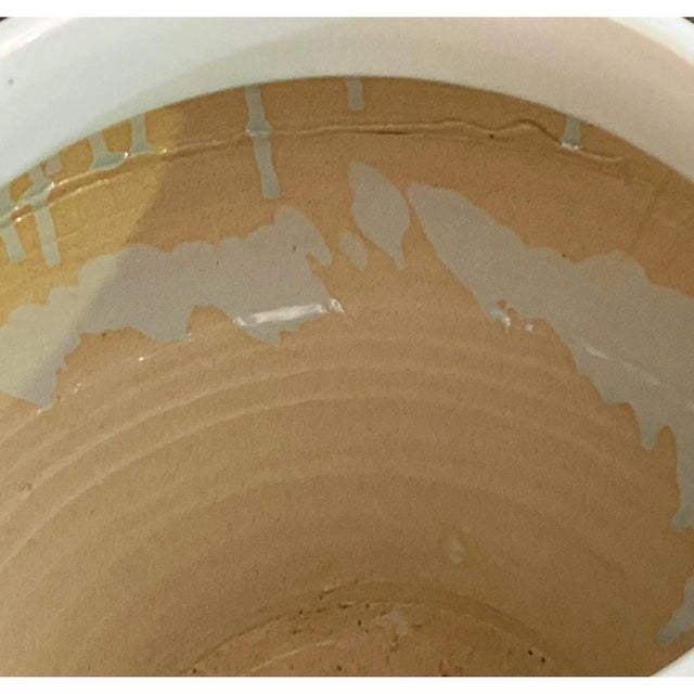 Blue Vintage Chinoiserie Ming Style Vase/Cachepot W/Fishes For Sale - Image 8 of 8