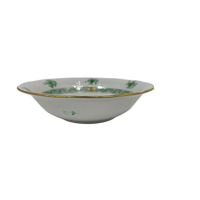 Chinese Bouquet Apponyi Green Fruit Bowls from Herend, 1980s, Set of 6 For Sale - Image 6 of 7